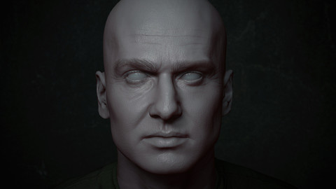 High detailed Male face for game, movie. (Zbrush)