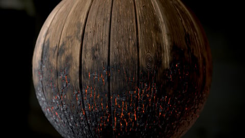 Burnt Wood Planks Material | Substance Designer