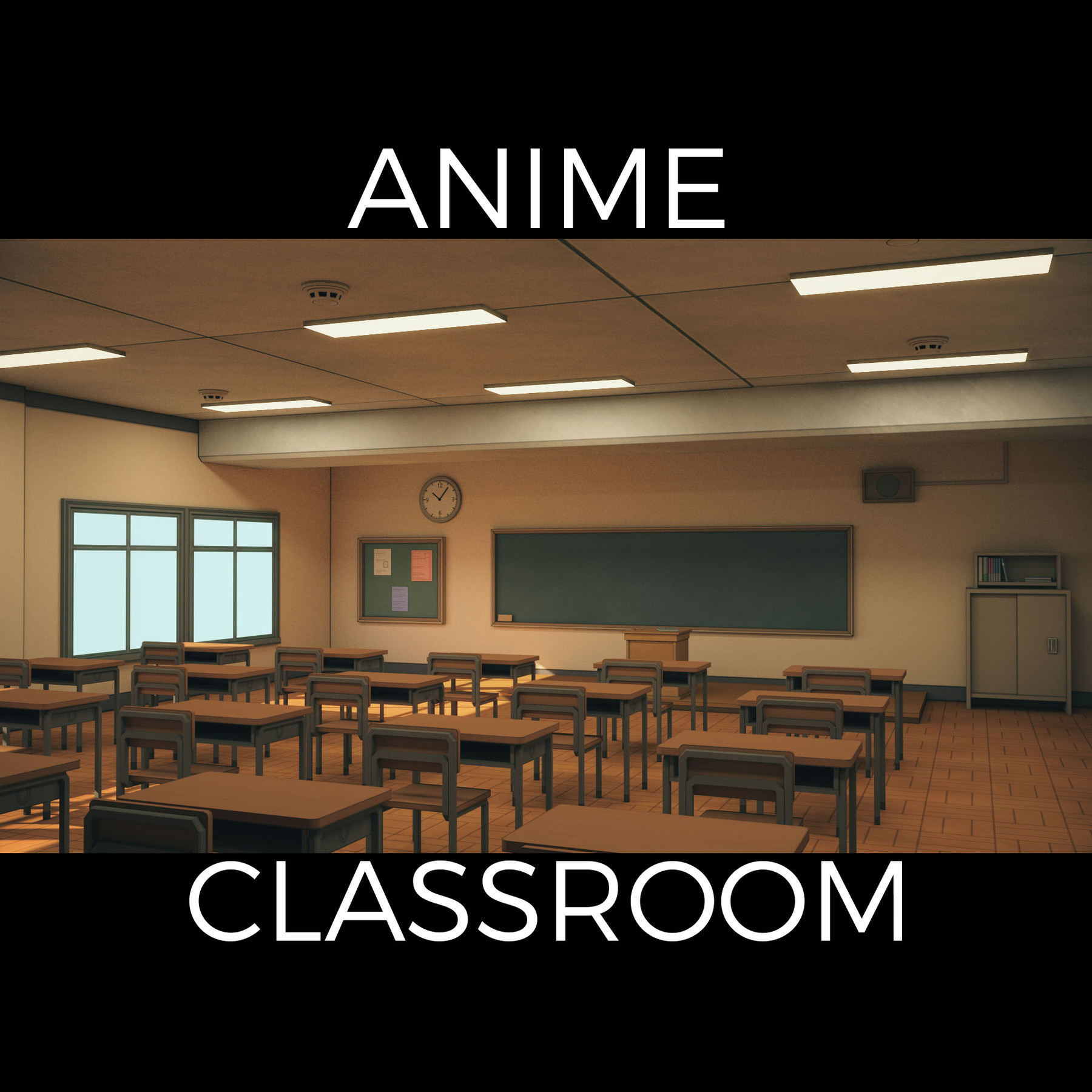 ArtStation - Classroom - Anime Background.