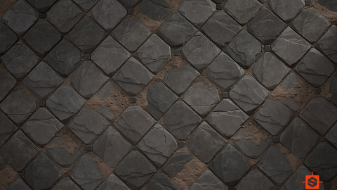 Stylized Stone Path - Substance Material