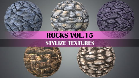 Stylized Rocks Vol.15 - Hand Painted Texture Pack