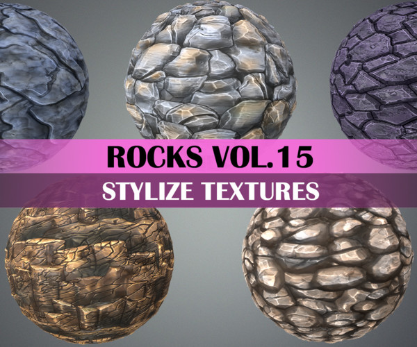 ArtStation - Stylized Rocks Vol.15 - Hand Painted Texture Pack | Game ...