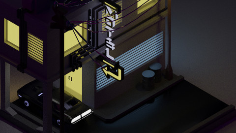 Low Poly Isometric Motel 3D Model (.fbx /.obj)