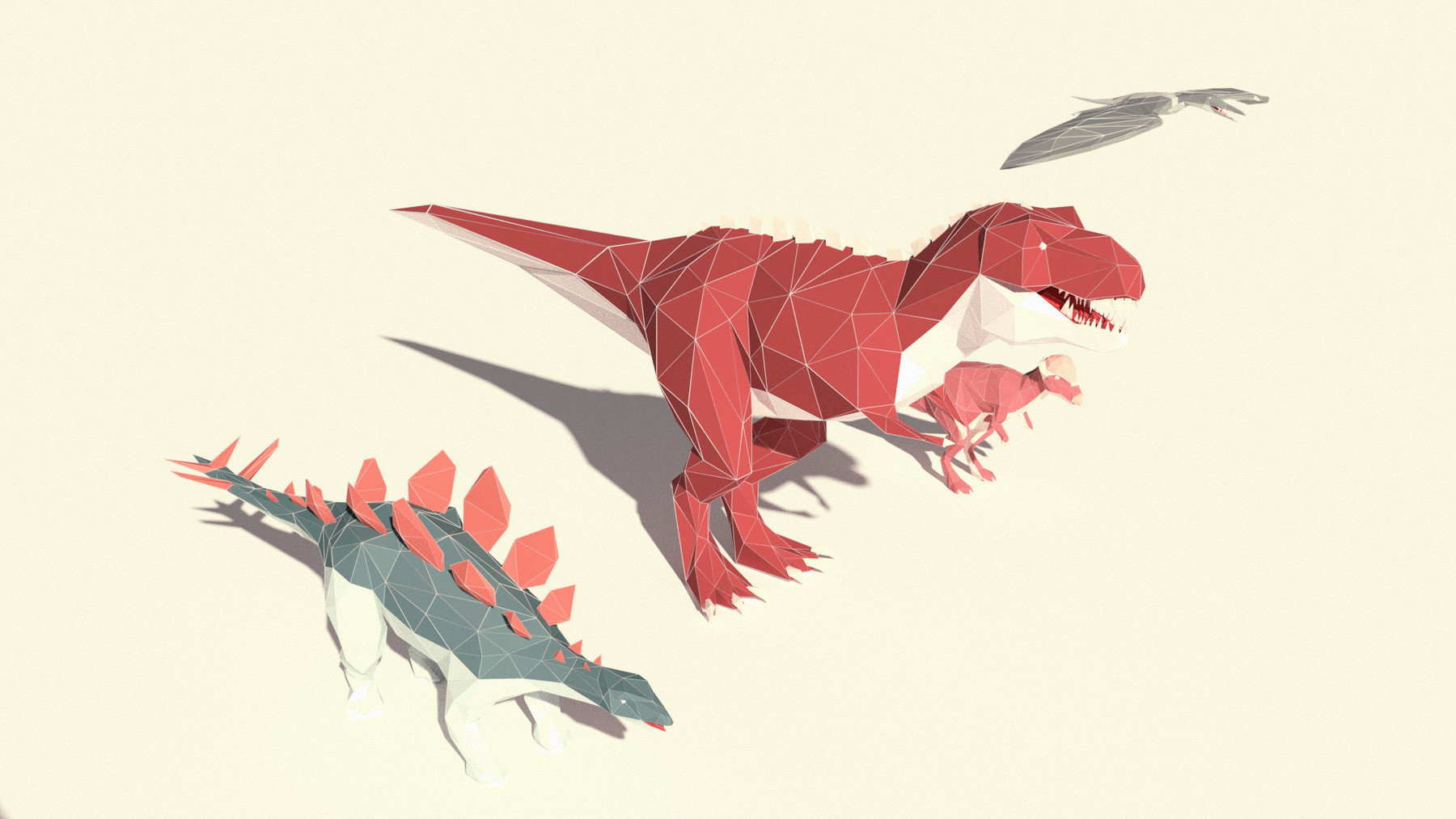 low poly dinosaur