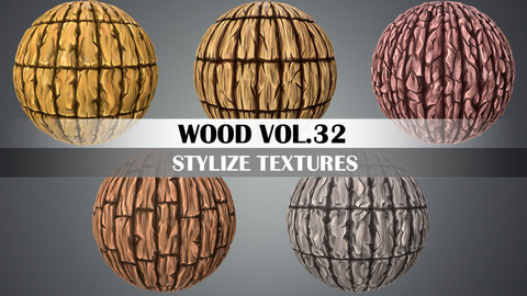 Stylized Wood Vol.32 - Hand Painted Texture