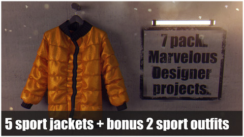 7 pack. Marvelous designer (Clo3d) projects