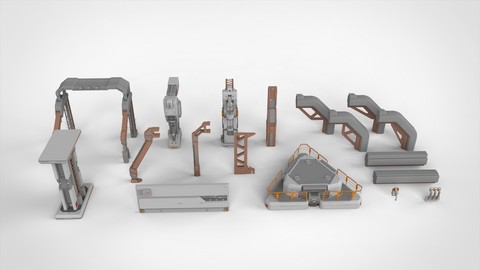 sci-fi Architectural kitbash 1