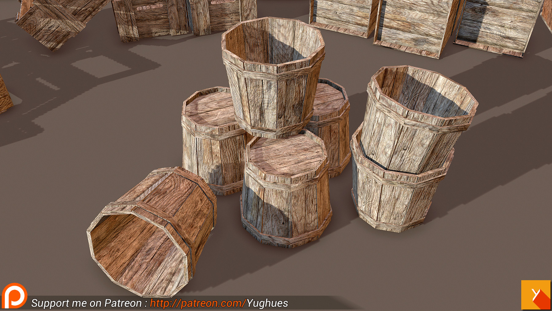 ArtStation Yughues Free Wooden Crates Game Assets