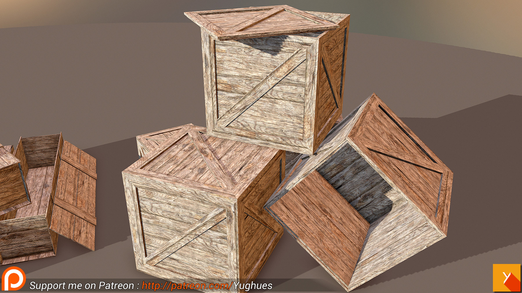 ArtStation Yughues Free Wooden Crates Game Assets