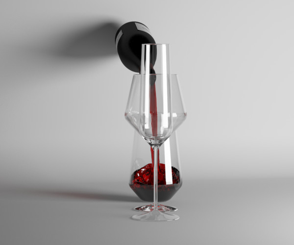 ArtStation Red Wine and Champagne glasses Resources