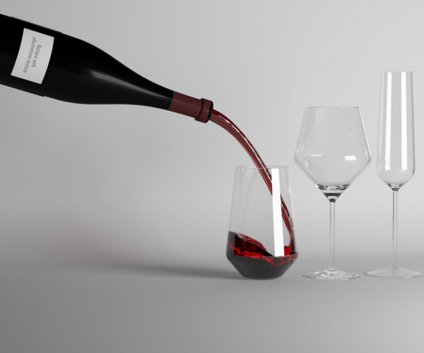 ArtStation Red Wine and Champagne glasses Resources