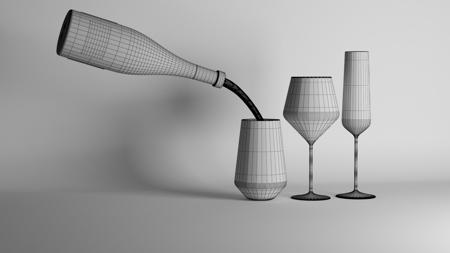 ArtStation Red Wine and Champagne glasses Resources