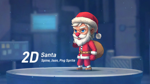 2D Chibi Santa Game character (Spine)