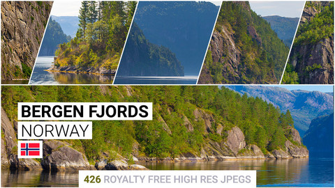 Bergen Fjords | Matte Painting / reference / photobash pack