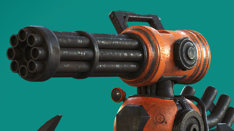 Chaingun mech - Substance Painter