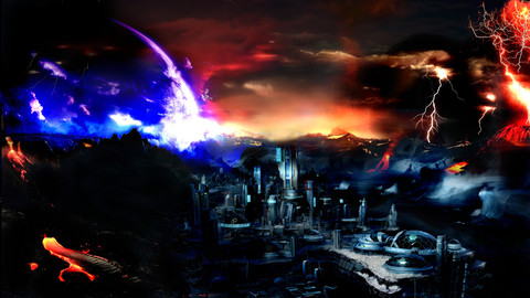 Concept Art - Science Fiction - landscape - sci-fi - Digital painting - game art - photo manipulation - environment