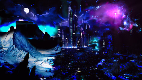 Concept Art - Science Fiction - landscape - sci-fi - Digital painting - game art - photo manipulation - environment