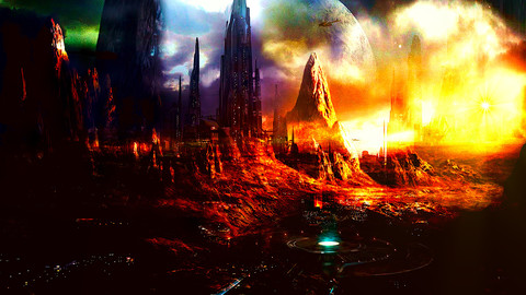 Concept Art - Science Fiction - landscape - sci-fi - Digital painting - game art - photo manipulation - environment