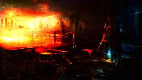 Concept Art - Science Fiction - landscape - sci-fi - Digital painting - game art - photo manipulation - environment