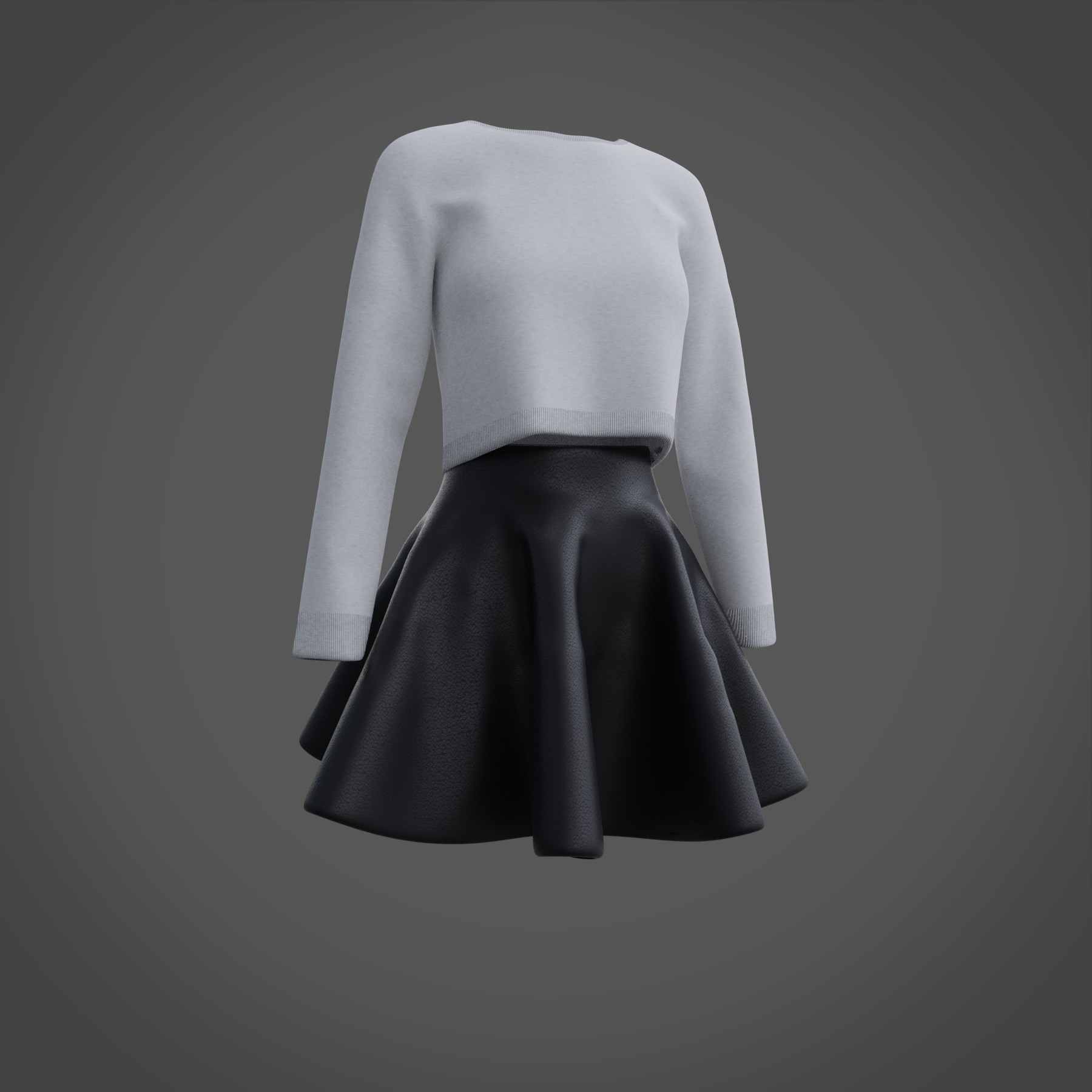 black skirt outfit 3d