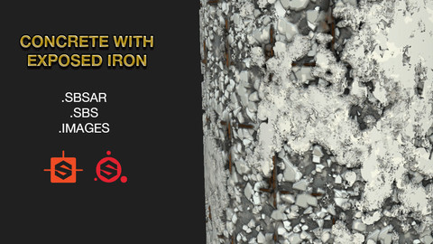 Concrete with exposed iron