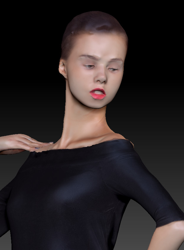 ArtStation - Woman in little black dress 02 Game Assets