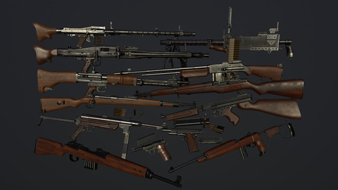 ArtStation - Ultimate World war 2 Weapons pack | Resources