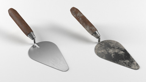 Cement Spatula Dirty and Clean