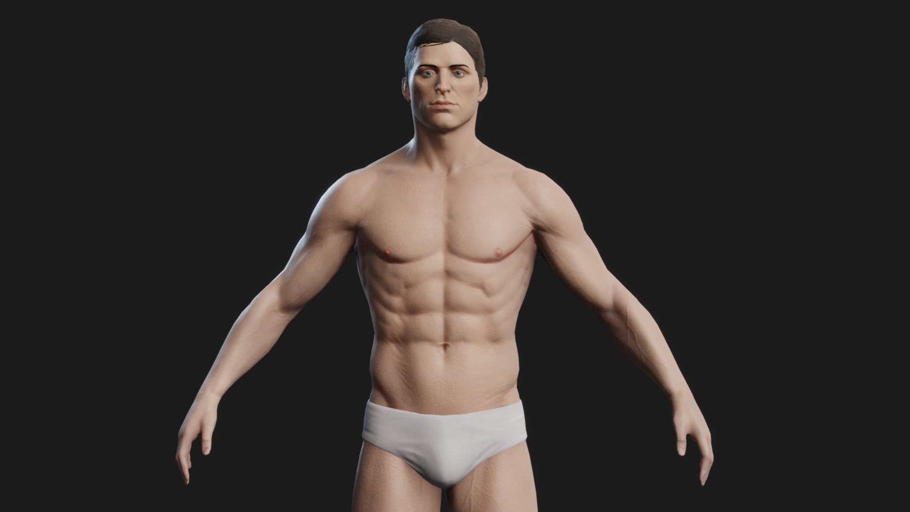 Basic human. Male 3d model.