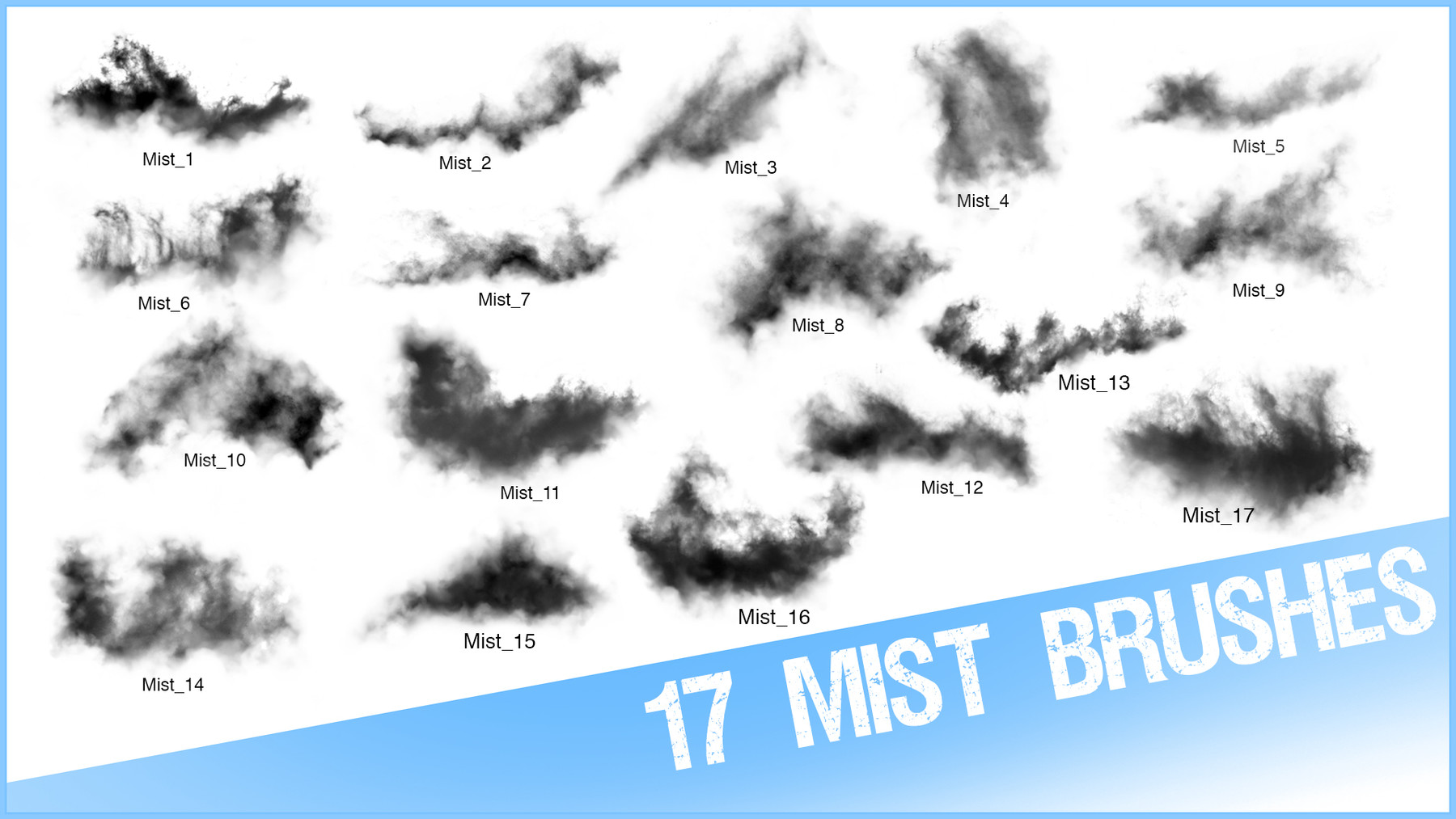 ArtStation 17 Mist / Cloud / Smoke Brushes for Brushes