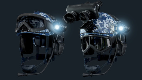Military Helmet Nightvision Soldier Gear 03- Game Ready