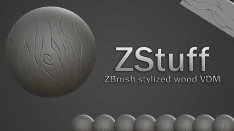 ZBrush stylized wood VDM brush