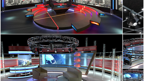 Virtual TV Studio Chat Sets Collection 11