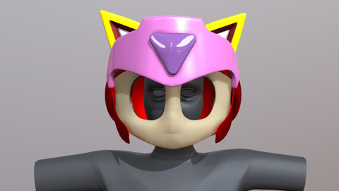 Samurai Pizza Cat, Polly Helmet - 3D Printable Files