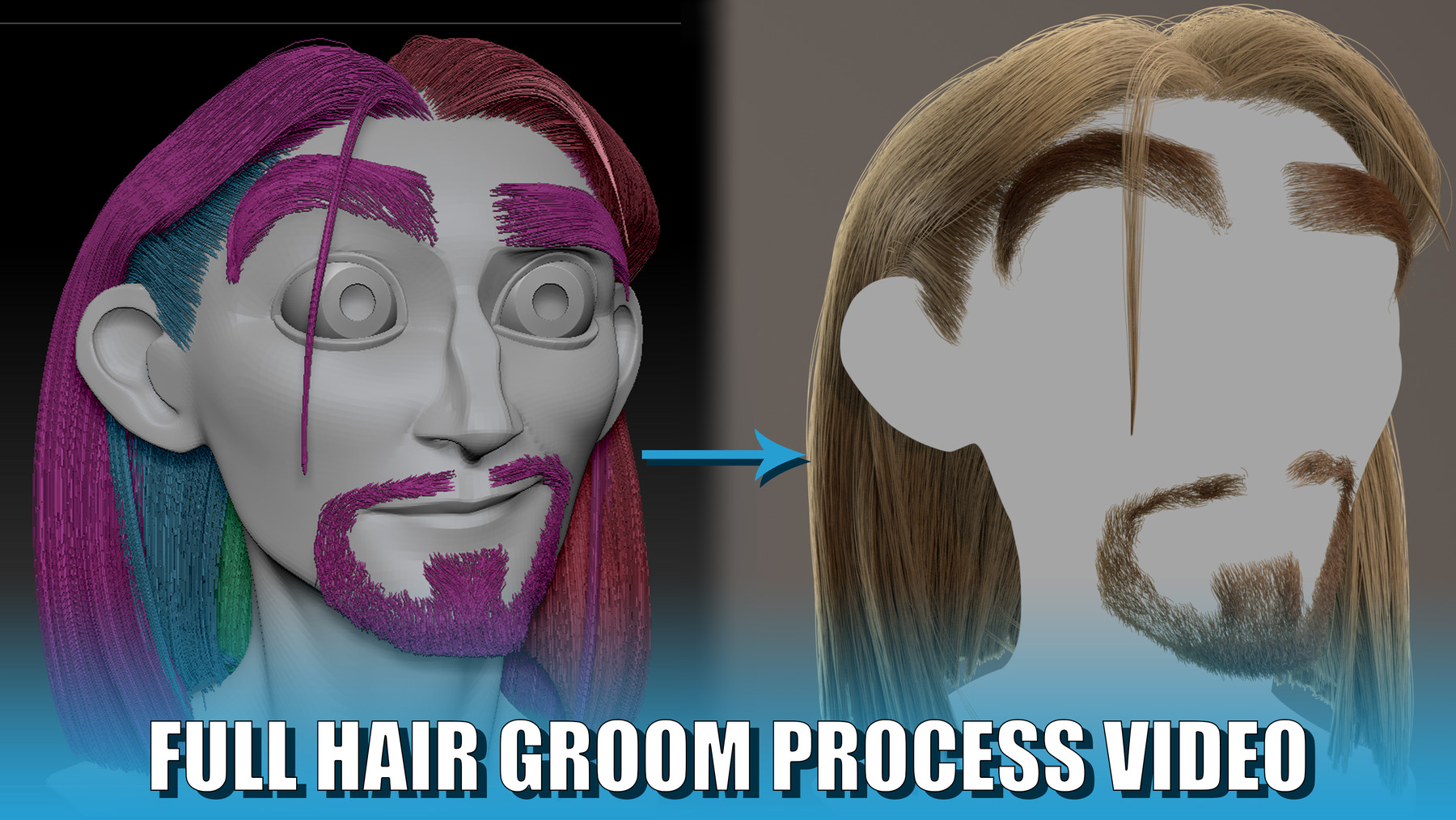 Alberto LH - Cartoon character Full Hair Groom Fibermesh to Xgen (Full  process video hair, beard and eyebrows)