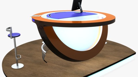 Virtual TV Studio Podium Desk Imac27 Ipad2