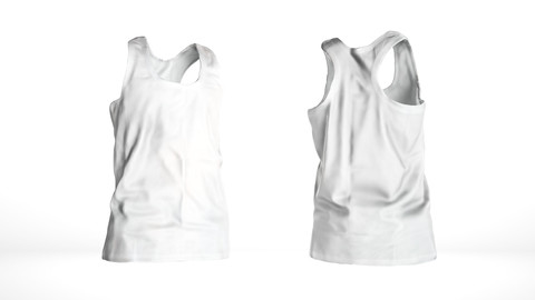 Basic white male tank top