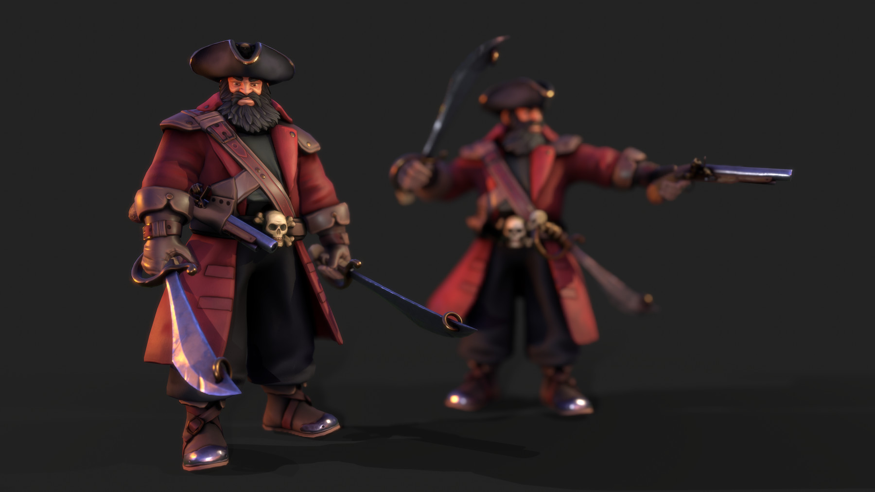 ArtStation - Pirate Captain - Stylised Skinned PBR Character | Game Assets