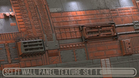 Sci fi wall panel texture set 1