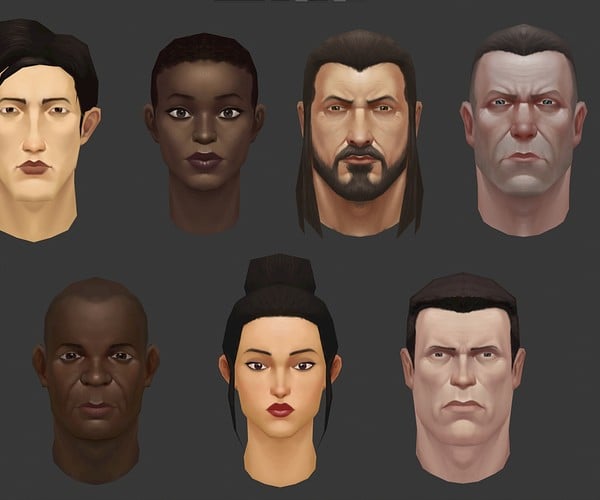 ArtStation - Low Poly Heads+textures | Game Assets