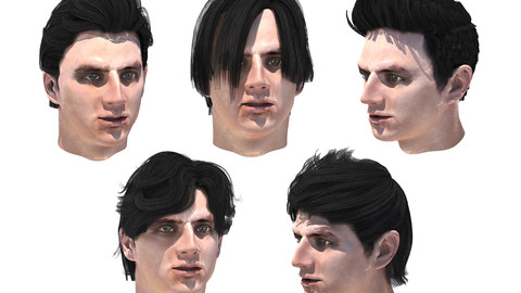Set men`s hairstyles 5 types