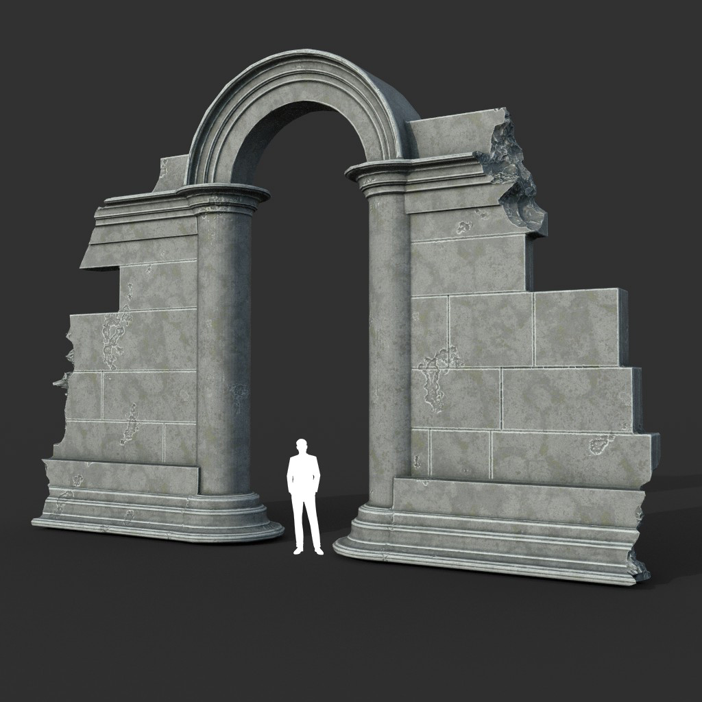 Artstation - Low Poly Ancient Roman Ruin Construction Pack 01 - White 