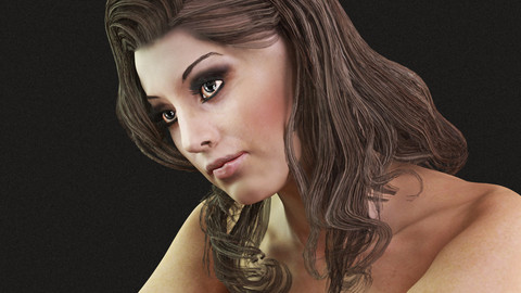 Woman nude rigged low-poly