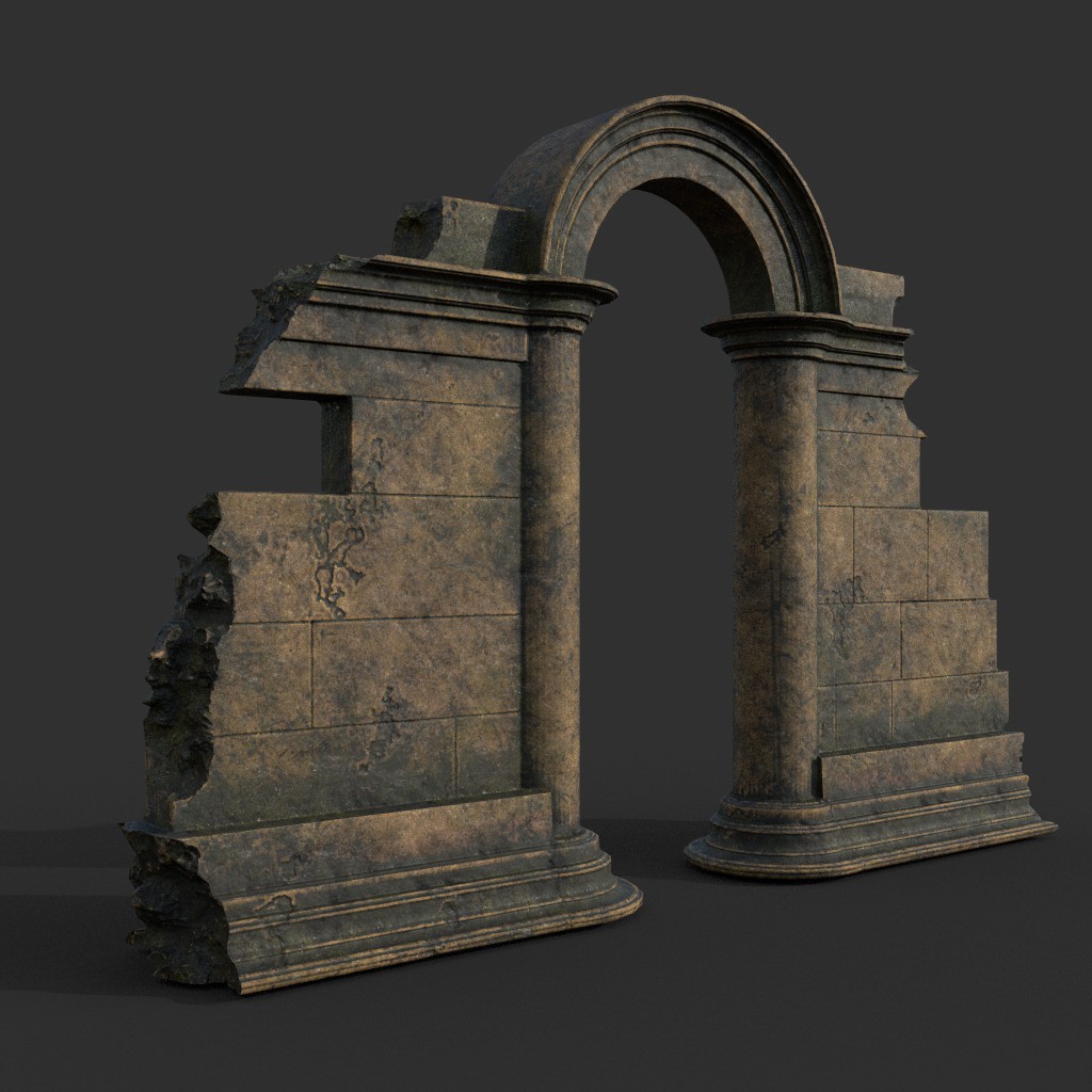 ArtStation - Low poly Ancient Roman Ruin Construction Pack 02 - Brown ...