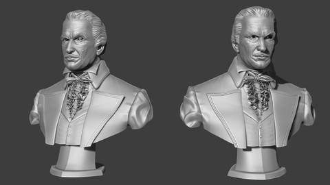 Vincent Price Bust 3D Print Ready - .ZPR, .OBJ, .STL files