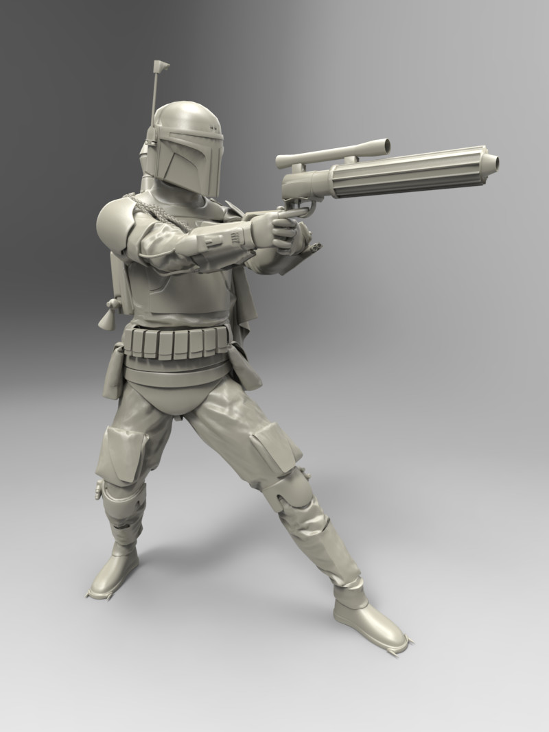 ArtStation Boba Fett 3D Character Model + Rig + UVs