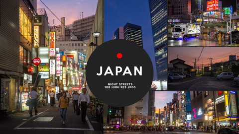 JAPAN NIGHT CITY REF PACK - Streets, Cityscapes, Buildings, Details