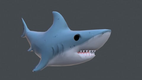 Low poly shark (with animations)