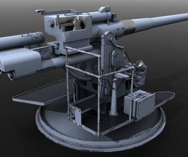 ArtStation - QF 120mm Mk VIII naval gun | Game Assets