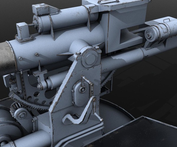 ArtStation - QF 120mm Mk VIII naval gun | Game Assets